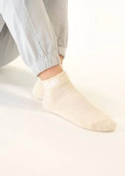 Beige Quarters -J. Clay Beige Quarter Socks on foot 1