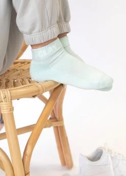 Mint Quarters -J. Clay Mint Quarter Socks on foot 1