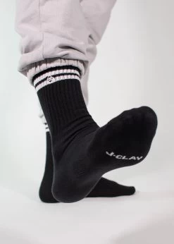 J. Clay -J. Clay Schwarze Tennissocken mit weissen Streifen 2 697227a4 0e23 4442 b51b abfb6cc0afd9