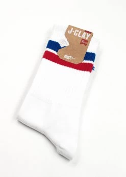 Original 1980 -J. Clay WeisseTennissocken mitrot blauen streifen 2 2